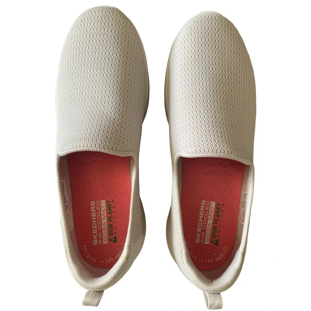 Skechers Go Walk Joy Women 8.5‎ Natural Mesh Slip On Sneakers 124637 NAT Walking
